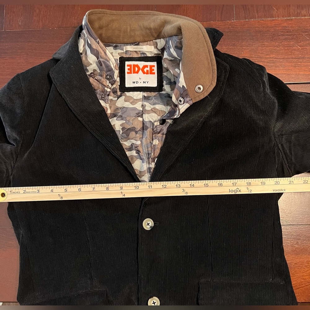 Edge by WD Black Corduroy Jacket with Camouflage inner lining medium - Picture 10 of 11